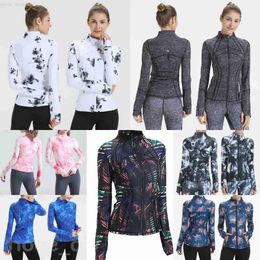 Lu Align Lu Define Lady Yoga Outdoor Lange Mouw Jas Fitness Jassen Training Print Sportkleding Dames Stretch Sportkleding Dunne Kleding St 74