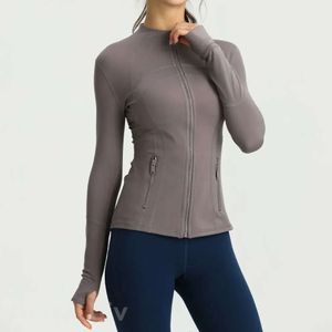 Lu Align Lu Define Yoga femmes veste de sport à manches longues Fitness manteau exercice en plein air vestes de sport solide fermeture éclair vêtements de sport séchage rapide 59