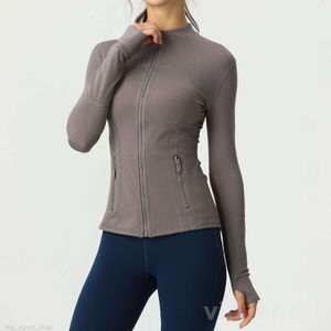 Lu Align Lu Define Yoga Dames Sportjack Fitnessjas met lange mouwen Oefening Outdoor Atletische jassen Effen Sportkleding met ritssluiting Sneldrogend 248