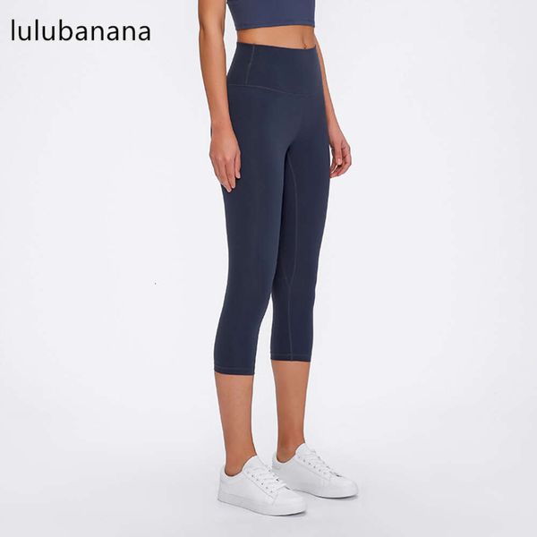 Lu Align Lu Pant Yoga Legging doux taille haute pour femme - Contrôle du ventre et élastique opaque amincissant - Pantalon de motard - Citron entraînement Gry LL