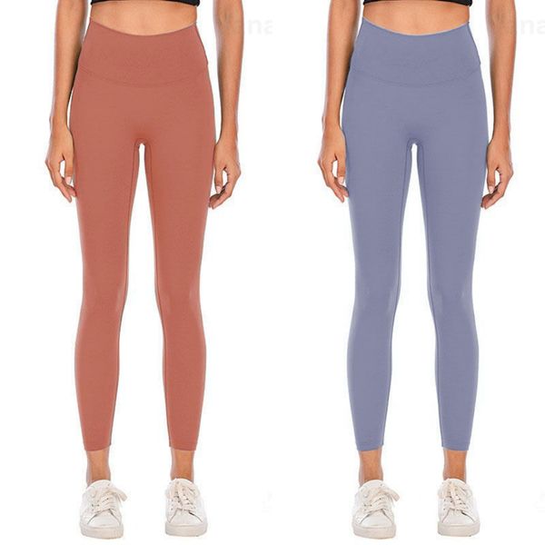 Lu Align Lu Seamless Fitness Long Yoga Pant Mujeres al aire libre Ejercicio Pantalones Quick Dry Sport Longitud Leggings Naked Sportswear Bodybuilding Outfit