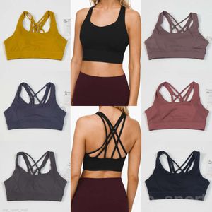 Lu Align Lu Femme Sport Yoga Soutien-Gorge De Course À Dos Croisé Haut Élastique Antichoc Lingerie Gilet D'entraînement Brassière Avec Poitrine Lady Gym Débardeurs Yogas Porter Push Up Mode