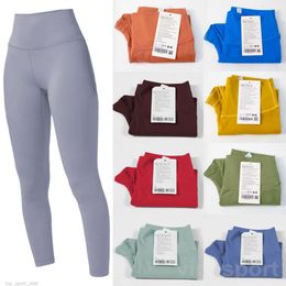 Lu Align Lu Mujer Yoga Leggings Entrenamiento Pantalones deportivos Pantalones elásticos para correr Señora Fitness Pantalón deportivo Sin costuras Scrunch Estiramiento Longitud completa Ejercicio Moda