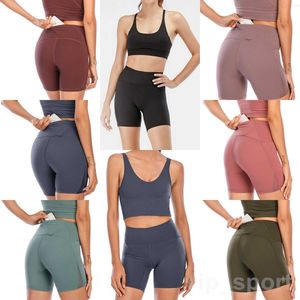 Lu Align Lu Femmes Naked Yoga Shorts Fitness 3 Short Serré Trois Pantalons Sportswear High Rise Yogas Pantalon Élasticité Pantalon Running Leggings Gym