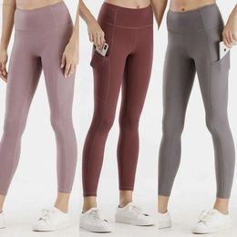 Lu Align Lu Femmes Pantalon De Yoga Pantalon De Sport Pantalon De Survêtement De Fitness Leggings Nus Poches Taille Moyenne Pantalon De Yoga Fille Exercice Fesses De Levage W 60