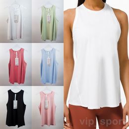 Lu Align Lu Yoga Vrouwen Top Sport Vest Tank Lady Oefening Fitness Sexy Kiel Atletische Gym Perfect Oversized Cover Girl Yogas Dragen Mouwloos