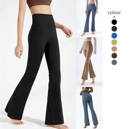 Align LU-07 Yogabroek voor dames Effen kleur Naakt Sport Vormgeven Taille Strak uitlopende Fitness Los Joggen Sportkleding lulemen Negenpunts uitlopende broek voor dames Hoge kwaliteit