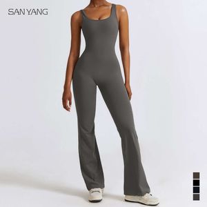 Lu Align Lycra mono de Yoga mono acampanado mujer Fiess gimnasio Pilates ropa combinada mujer ropa de calle monos 2024 gimnasio