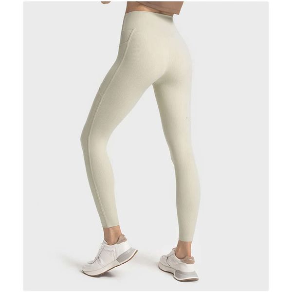 Lu Align Pant Align pantalon taille haute collants de soutien de la taille pantalons de randonnée en cours d'exécution avec Yoga Lu Leggings citron LL Jogger Gry Lu-08 2024