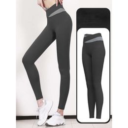 Lu Align Broek Hoge Yoga Outfit Taille Patchwork Legging Dames Raises Butt Body Building Sport Gymbroek Fitness Panty's Buikcontrole Training Sneldrogend Jogger Gry Lu0