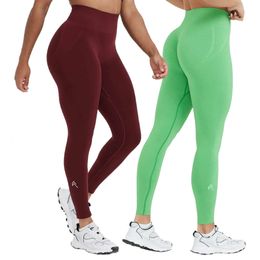 Lu uitlijn pant citroen gebreide oner actief moeiteloos naadloze leggings vrouwen trainen yogabroek gym kleding scrunch kont lift panty's sport