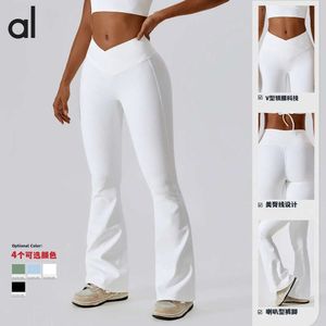 Lu Align Pant Lemon Wlost P Yoga High LO Femmes Crossover Design Danse Sports Jambe Large Casulo Hip Lift Fiess Micro Flare Pant ant Gym Jogger