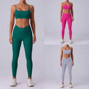 Lu Align sets Align 2pcs Nude Feels Tenifits Workout Sets Women Tracksuit Suit Push Up Fitness Running Workout Sport Viswear Sport Bra Leggings Suit Jogger Lemon Woman LA