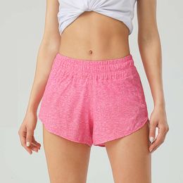 Lu uitlijnt shorts zomer sport polyester gym vrouwen ademende yoga buiter cyclg shorts met zakken gebouwd casual licht geweven t/t ll lmeon gym vrouw
