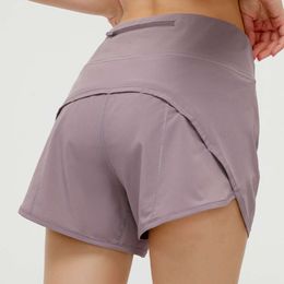LU Align Shorts Summer Sport Way High Taist Gym Femmes Booty Yoga Booty Booty avec des poches Ized Light Casual Woven Pted T / T ll LMEON Gym Femme