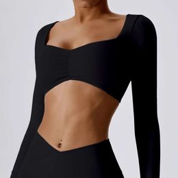 Lu Align Manches Longues Femmes Yoga T-shirt Hauts Manches Courtes Vêtements De Gymnastique Rembourré Sport T-shirts Vêtements Actifs Fitness Hauts Femmes Sexy Train Danse Shi Lemon Sports 202