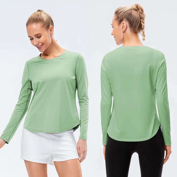 Lu Align Sleeve T-shirt sans couture pour femme - Haut de yoga long - Tenue de sport pour course à pied, jogging, fitness - T-shirt de sport pour femme - Haut d'entraînement - Lemon Sports 202