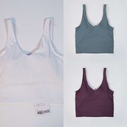 Lu uitlijn sporten uitlijnde vrouw uback dames bh's vest alge bh tanktops hardloop ondergoed dames workout bijgesneden sportkleding voor buitengymkleding dame gry spor citroen w