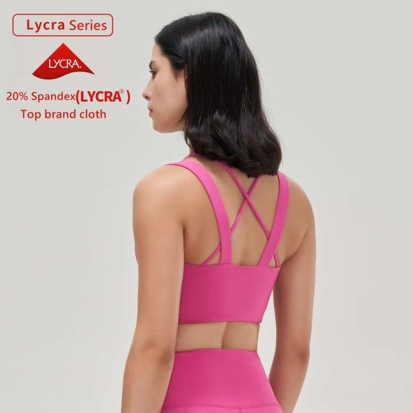 Lu Align Sports Bras 2024 Nouveau soutien-gorge en Lycra pour femmes, dessus de Yoga, résistant aux chocs, dos croisé, débardeur d'entraînement, beauté du dos, Lemon Sports 2024