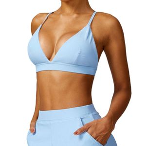 Lu Align Stars Tanks INS Mermaid Curve Soutien-gorge de fitness préféré Fil Séchage rapide Soutien-gorge de yoga Décolleté en V profond Haut de sport Vêtements Épaule réglable Citron Sports 2024