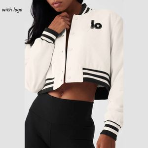 Lu Align T-Shirt Outfit Femmes Yoga Crop Tops Femmes Bouton Lâche Courte Veste Polyvalente À Manches Longues Baseball Gym Manteau Entraînement Top Jogger Gry Lu-08 2024