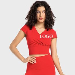 LU Align T-shirt Femmes Tee Summer Ized Courte-manche à manches courtes Crops Crop Tops Yoga Wear Women's Sportswear Sport Shirts