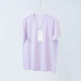 LU Align T-shirt Femmes Summer Tee Shirts sans couture pour femmes SHTENDES CHORDES PLAIS T-T-SETT SHIRTS SPORTS SPORTS SPORTS SPORT