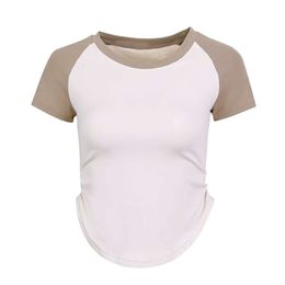 LU Align T-shirt Femmes T-shirt Summer T-shirt Femmes Assortiment Couleurs Plat Fiess Top Slim Yoga Shirts Sport Shirts Sport