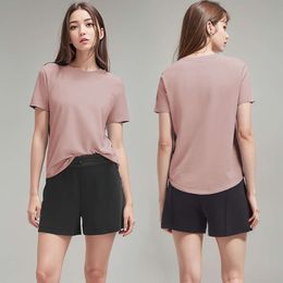 LU Align T-shirt Femmes Tee Summer T-shirt Fiess Fiess à manches courtes Sweatshirt Roundable Coure Round avec des chemises Sport Yoga