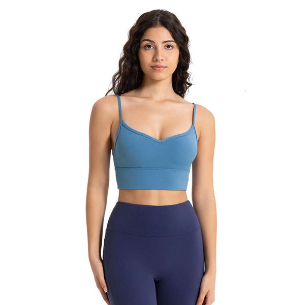 Lu Align Soutiens-gorge en forme de U Soutien-gorge de sport sexy à bretelles arrière Soins de la peau Soutien-gorge de yoga à col en V pour femmes Haut de fitness Creora Tissu Mermaid Curve Lemon Sports 2024