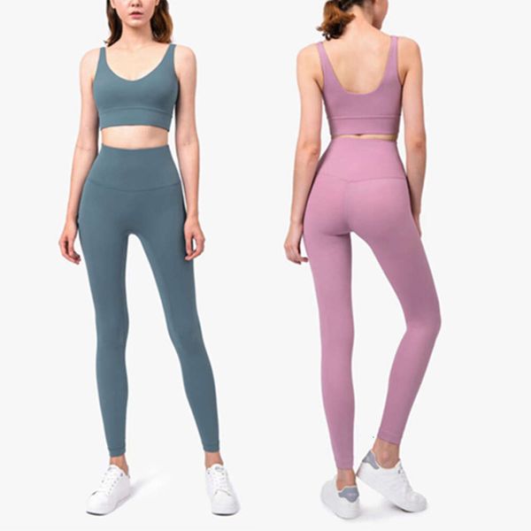 Lu Align Woman 2 pièces Fitness ensembles haute qualité femmes soutien-gorge et Leggings Gym entraînement course ensemble Sport costume vêtements de Sport Jogger Lemon Lady Gry Sports filles