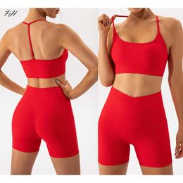 Lu Align Femme Tenues 2PCS Sexy Femmes Ensemble De Gymnastique Ensemble Beauté Dos Soutien-Gorge Short De Sport Entraînement Vêtements De Course Vêtements De Sport Costume De Sport Athlétique Jogger Lemon Lady Gry Sports Girl