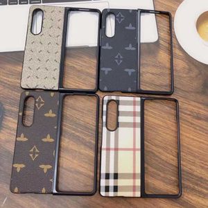 LU Hermosas fundas para teléfonos Galaxy Z Fold2 Fold3 Fold4 Monedero Cuero de lujo de alta calidad Funda Samsung Fold 2 3 4 con caja Órdenes mixtas Embalaje Soporte Dropshopping