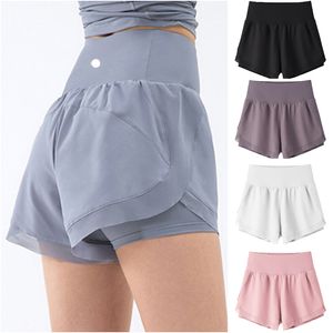 LU-DS113 Femmes Yoga Tenues Taille Haute Cheerleaders Shorts Exercice Fitness Porter Des Pantalons Courts Filles Courir Élastique Pantalon Sportswear Empêcher Garde-Robe Culotte