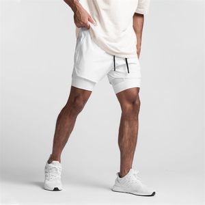 lu Fitness Shorts Homme Double Couche Sports Running Invisible Open-Seat Sex Pants Pantalon à Séchage Rapide Multi-Pocket Lace 5 Points Shorts FJ-DK-11