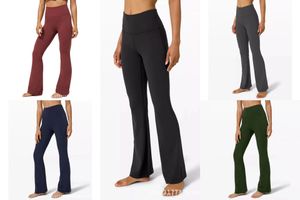 Lu Groove Pants Pantalon évasé de Yoga taille haute pour femmes, jambes larges, pantalon de sport, couleur unie, hanches fines, collants de danse amples, Leggings de gymnastique, grande taille, pantalons de survêtement de course