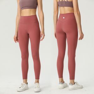 lu Leggings de yoga de cintura alta Pantalones Mujer Push-up Fitness Suave lululy lemenly Alinear Elástico Levantamiento de cadera Pantalones deportivos en forma de T Running Training Lady ll826 legging