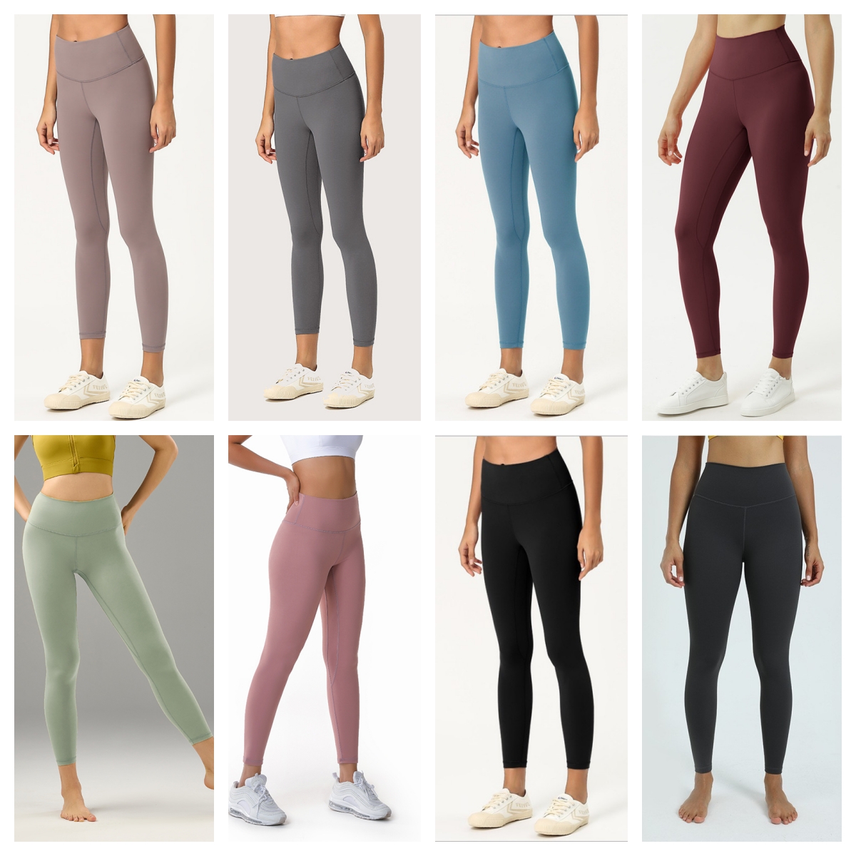 LU Leggings a vita alta per costumi da donna - Pantaloni da yoga morbidi e burrosi per il controllo della pancia per l'allenamento e la corsa