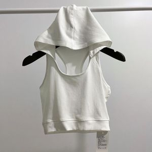 Lu Hot Girl Kids Crop Top Summer Tops For Women Mouwlelles Hooded T-Shirt Tank Fashion X371709