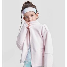 Lu enfants veste de Yoga à manches longues pour les filles respirant fermeture éclair manteau polaire enfants Fintness sport filles garder au chaud ll1120