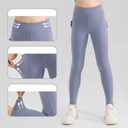 Lu enfants Yoga Leggings pantalon Push Up Fitness doux taille haute aligner legging hanche ascenseur élastique sport pantalon sans couture ll33311