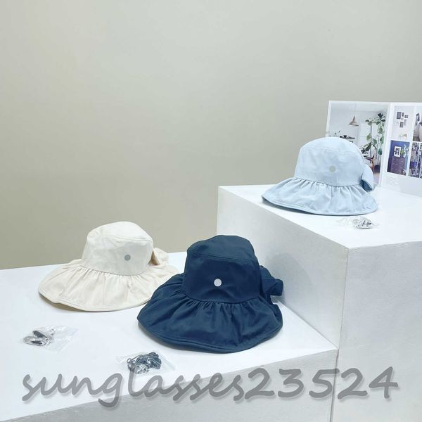 LU chapeau de pêcheur à large bord, visière pour femme, chapeau pliable, chapeau de créateur, crème solaire légère et confortable qd309125