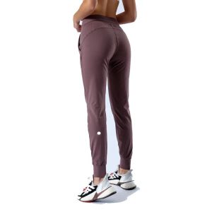 Lu lemen negende dames yogabroek push fitness leggings zachte hoge taille heup lift elastische casual joggingbroek 7 kleuren l2079