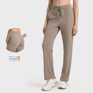 Lu lemens pantalon taille haute femmes pantalon de Yoga pantalon à jambe droite pantalon de survêtement doux pantalon de Fitness coupe classique