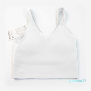 Lu Lemens hauts aligner débardeur vêtements de Yoga gilet de sport pour femmes chemise Fiess en U avec soutien-gorge rembourré sous-vêtements de sport