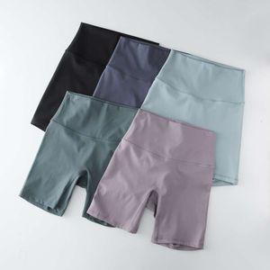 Lu citroen uitlijnde brandende 6 inch insoom high tailled workout shorts boterachtige zachte rekbare motorrijder voor fitness gym atletische slijtage vrouwen