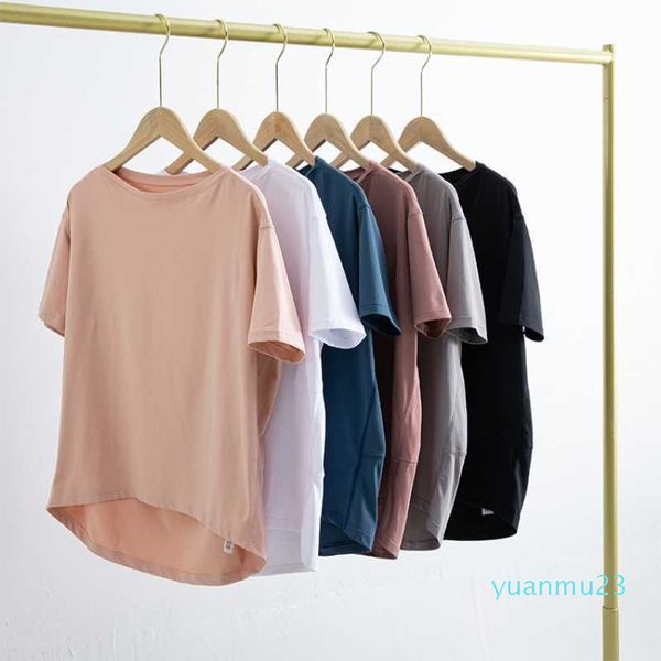 Lu Loose Designer Crew Neck Yoga Tops à manches courtes Courir Vêtements à séchage rapide T-shirts Sports courts creux Fiess Vêtements Femmes Blouses Lulus