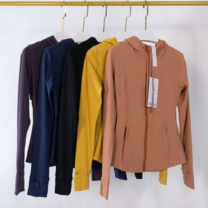 Lu Lu Align Fitness définir veste à capuche femmes à manches longues haut court manteau à glissière entraînement survêtement chemises dames vêtements de sport Yoga citron LL woman