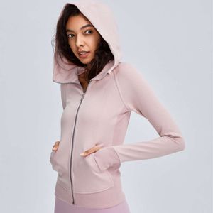 Lu Lu Align Lemon Yoga Top Haut de sport à manches longues Veste de sport avec vêtements de poche Hauts d'entraînement de sport et de fitness Haut à dos ouvert Haut court d'entraînement