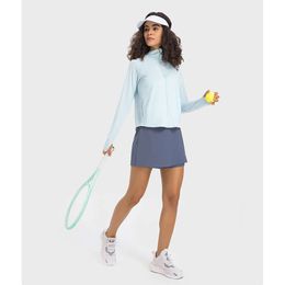 Lu Lu Align Lemons Yoga Coat LuluTop Femmes Golf Tennis Vestes Gym Femme Haut À Manches Longues Sport Fitness Extérieur Respirant Stretch Femme Sportswear